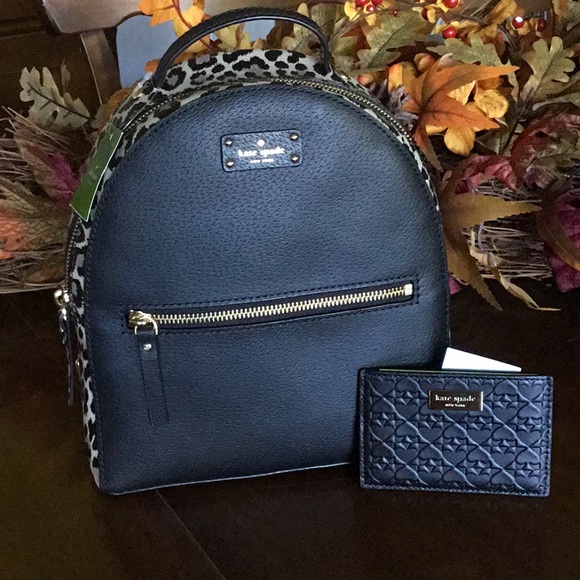 kate spade Handbags - Kate Spade leopard backpack and card case BUNDLE
